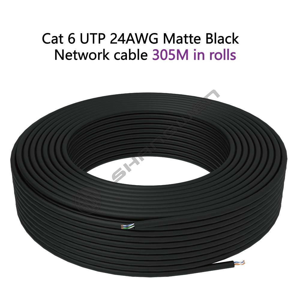 Cat 6 UTP 24AWG Matte Black Basic version